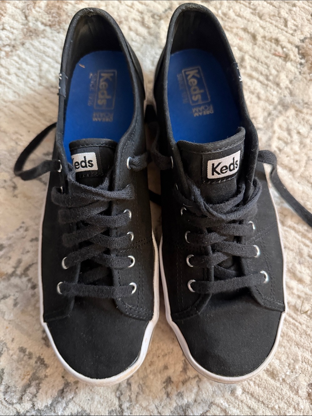 Keds Kids Black Canvas Lace-Up Sneakers